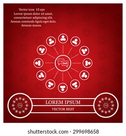 SMS icon and the people around