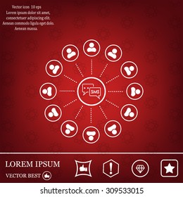 SMS icon and the people around