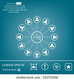 SMS icon and the people around
