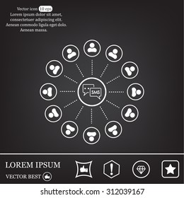 SMS icon and the people around