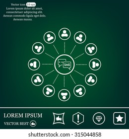 SMS icon and the people around