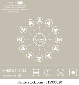 SMS icon and the people around