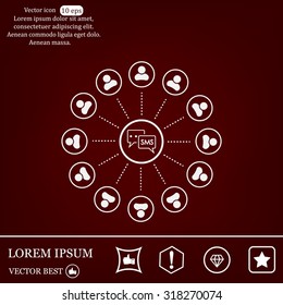 SMS icon and the people around
