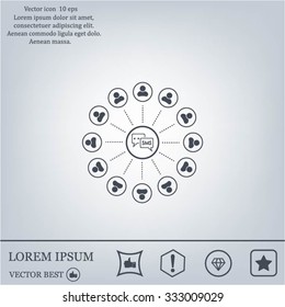 SMS icon and the people around