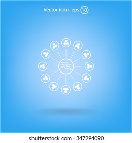 SMS icon and the people around