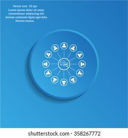 SMS icon and the people around