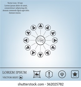 SMS icon and the people around