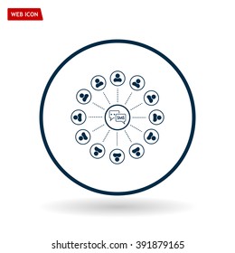 SMS icon and the people around