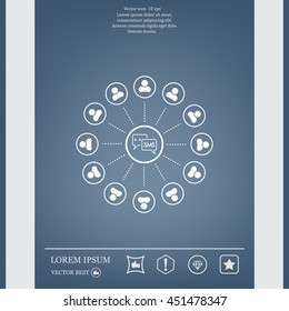 SMS icon and the people around