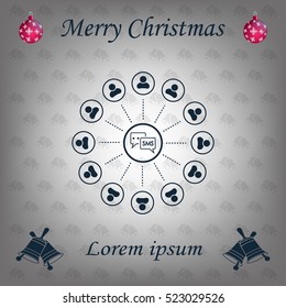 SMS icon and the people around
