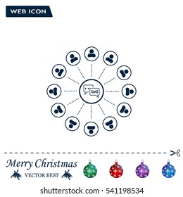 SMS icon and the people around