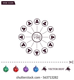 SMS icon and the people around