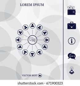 SMS icon and the people around