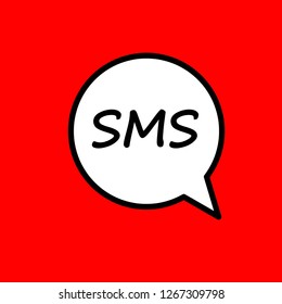 Sms icon red background