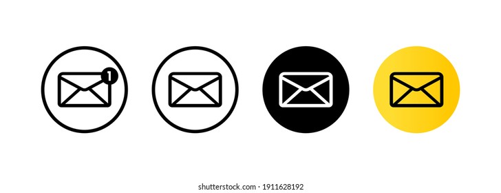 SMS Icon Set. New Gmail, Email. Dialog, Chat, New Message. Communication Concept. Vector EPS 10. Isolated On White Background