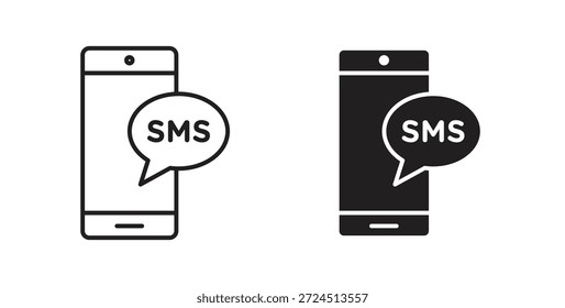 Icono de SMS en elemento de logotipo abstracto de Diseño gráfico moderno de tendencia plana simple