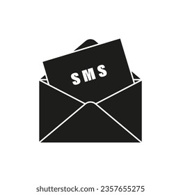 SMS icon. Smartphone email or sms icon. Mobile mail sign simbol. Vector illustration. EPS 10.