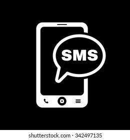The sms icon. Smartphone and telephone, communication, message symbol. Flat Vector illustration