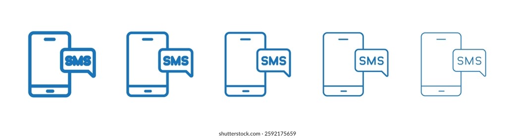 Sms icon Symbol collection thin outline set