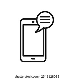 Icono de SMS Ilustración plana de línea delgada