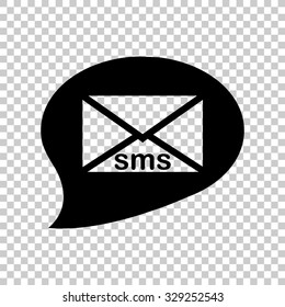 SMS icon vector icon - black illustration