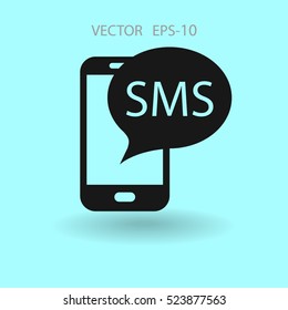 icono sms. ilustración vectorial