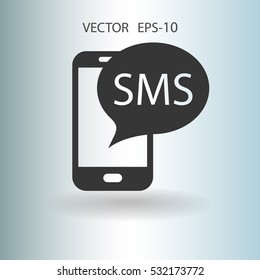 Sms Icon Vector Illustration Stock Vector (Royalty Free) 532173772 ...