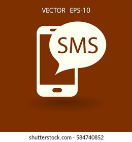 icono sms. ilustración vectorial