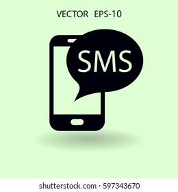 icono sms. ilustración vectorial