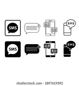 SMS icon vector set. message illustration sign collection. chat symbol.
