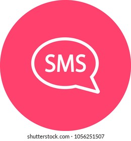 Icono de SMS. Ilustración vectorial simple del icono SMS aislado en fondo blanco