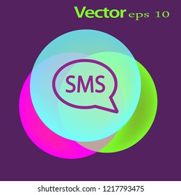SMS icon. Vector simple illustration of SMS icon isolated on white background