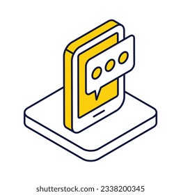Icono Sms, ilustración de material vectorial.