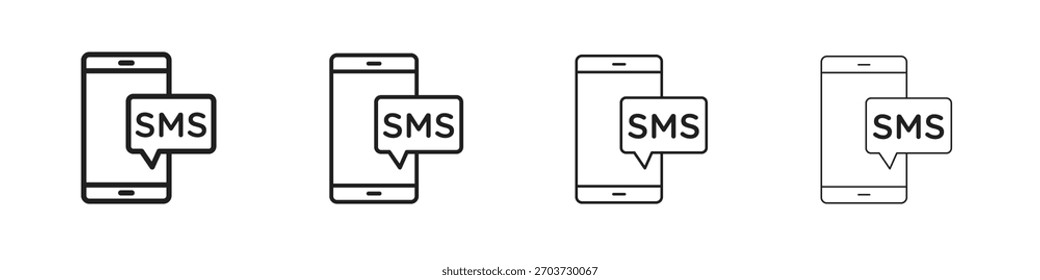 Iconos de SMS. colección editable del icono del trazo.