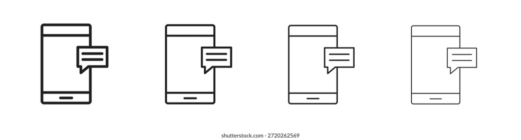 Iconos de SMS Esquema de símbolo de Vector