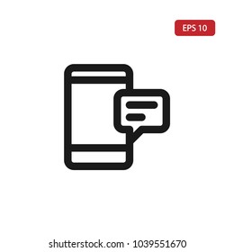 sms icon.smartphone vector isolated on white background