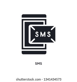 sms isolated icon. simple element illustration from electrian connections concept icons. sms editable logo sign symbol design on white background. can be use for web and mobile