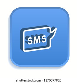 SMS isometric icon. Vector illustrations isolated for graphic and web design in 3d style.