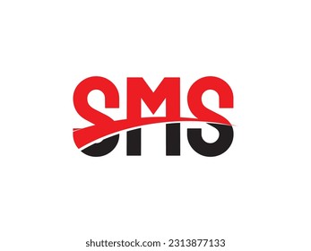 SMS Letter Initial Logo Design Vector Illustration