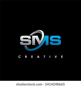 SMS Letter Initial Logo Design Template Vector Illustration