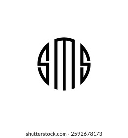 SMS Letter Initial Logo Design Template Vector Illustration