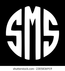 SMS letter round logo design