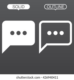 sms line icon, outline and solid vector logo, linear pictogram isolated on black, pixel perfect illustration