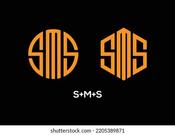 Icono de diseño del logotipo S+M+S. archivo vectorial de ilustrador.