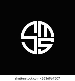 SMS logo SMS icon SMS monogram SMS letter minimalist Circle flat Unique modern abstract logo design.
