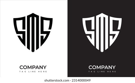 SMS logo. SMS shield logo design. SMS logo for technology, business and real estate brand