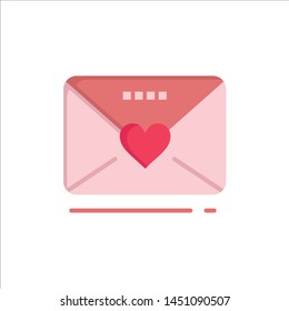 Sms, Love, Wedding, Heart  Flat Color Icon. Vector icon banner Template