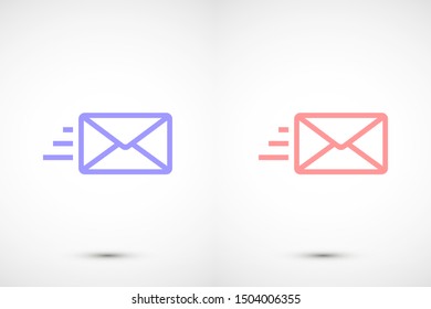 SMS mail vector icon. mail to receive SMS icon. mail to send SMS icon. mail for reading SMS flat