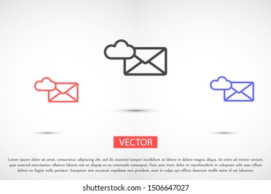 SMS mail vector icon. mail to receive SMS icon. mail to send SMS icon. mail for reading SMS flat
