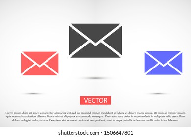 SMS mail vector icon. mail to receive SMS icon. mail to send SMS icon. mail for reading SMS flat